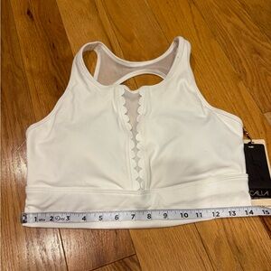 Calia White Scalloped Edge Sports Bra